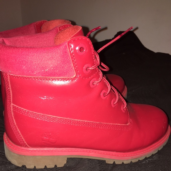 cherry red timberland boots